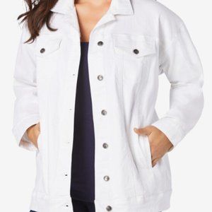 Roaman's Off White Boyfriend Jean Jacket. 12W.